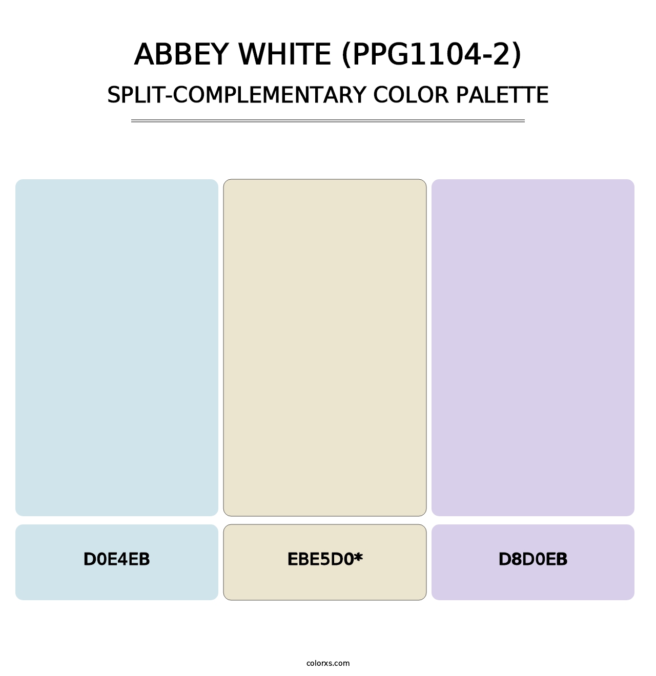 Abbey White (PPG1104-2) - Split-Complementary Color Palette