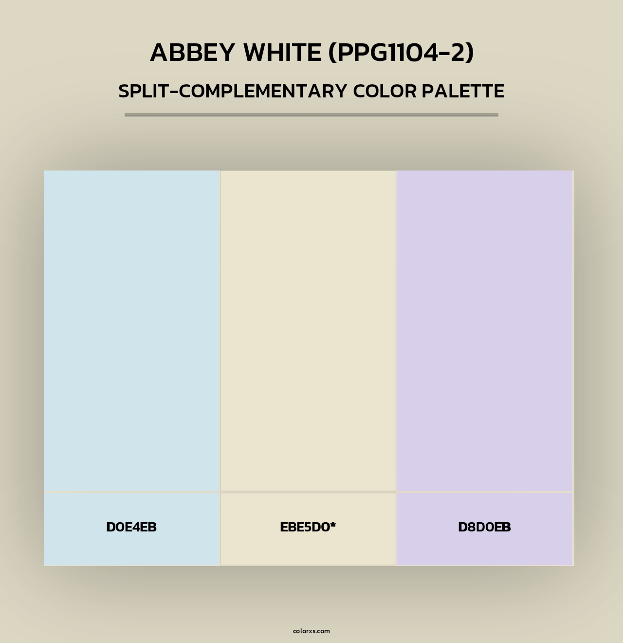 Abbey White (PPG1104-2) - Split-Complementary Color Palette