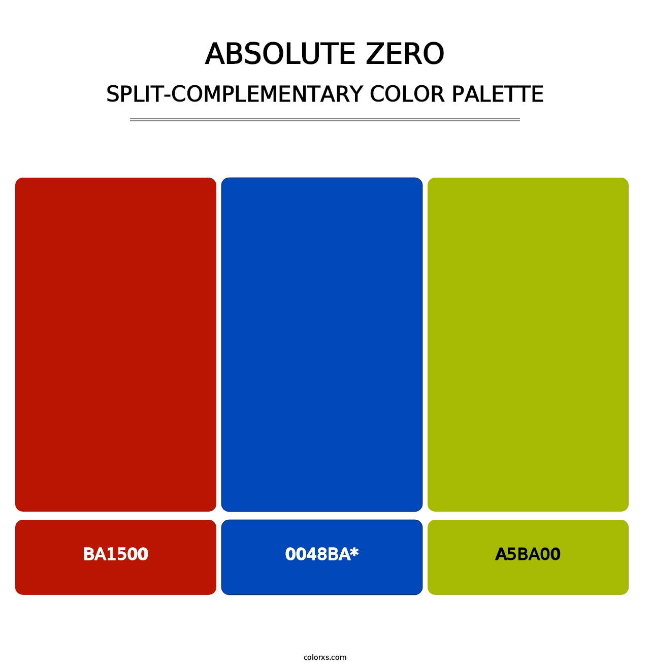 Absolute Zero - Split-Complementary Color Palette