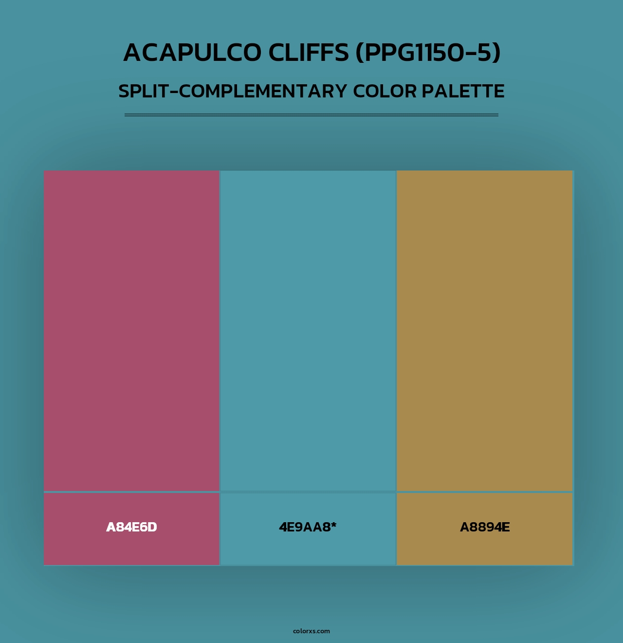Acapulco Cliffs (PPG1150-5) - Split-Complementary Color Palette