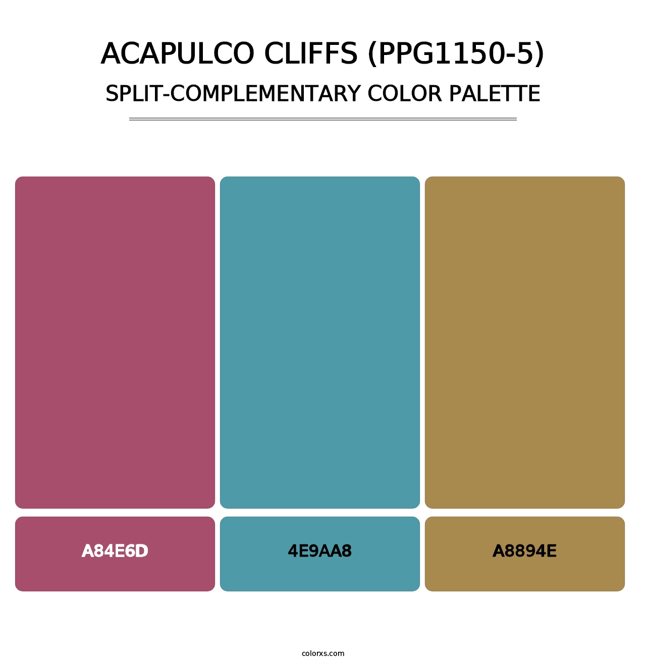 Acapulco Cliffs (PPG1150-5) - Split-Complementary Color Palette