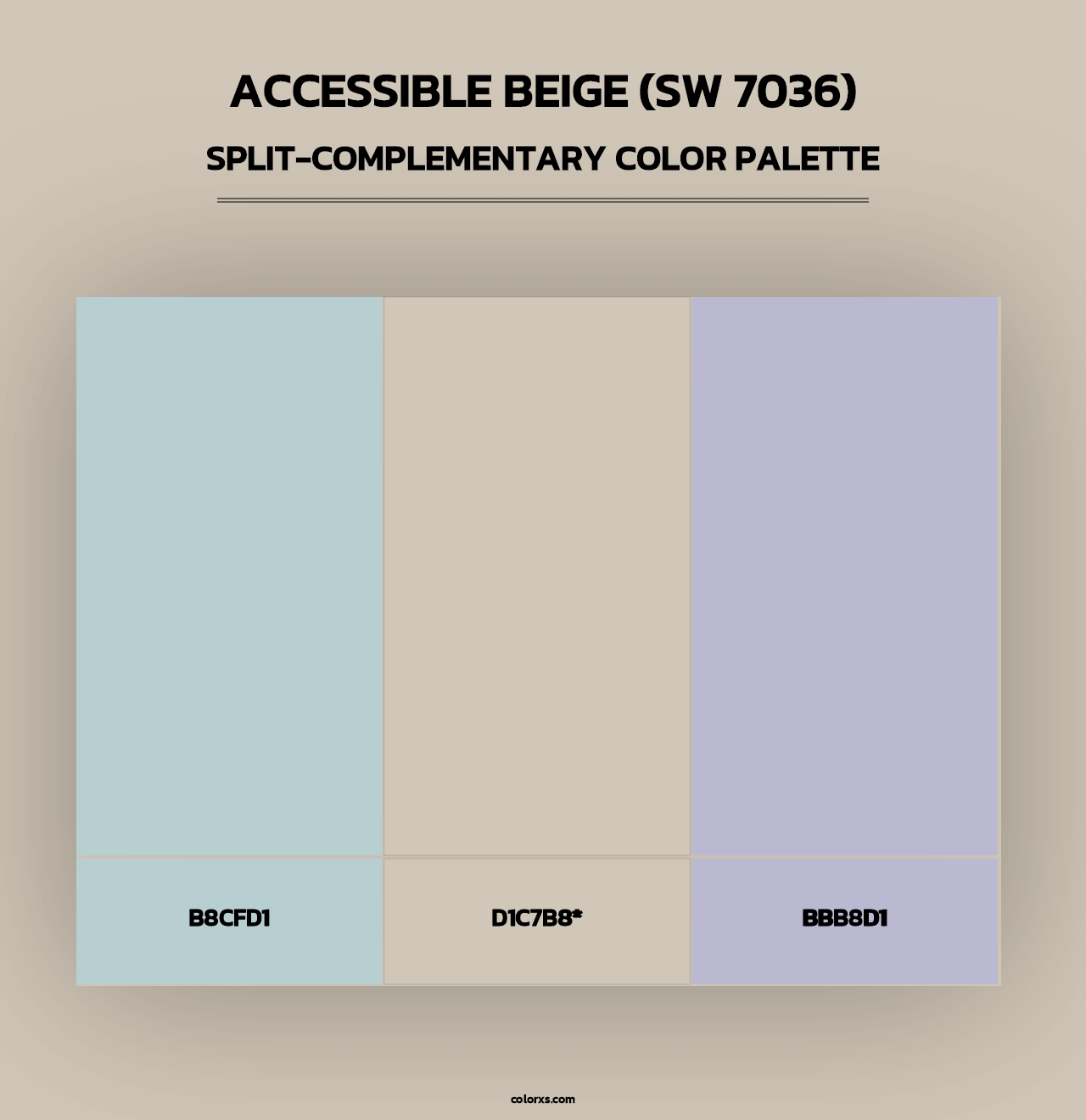 Accessible Beige (SW 7036) - Split-Complementary Color Palette