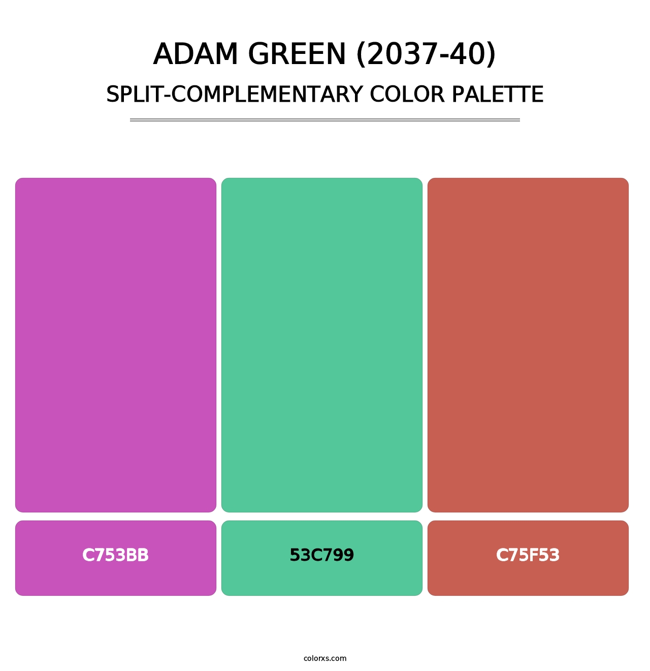 Adam Green (2037-40) - Split-Complementary Color Palette