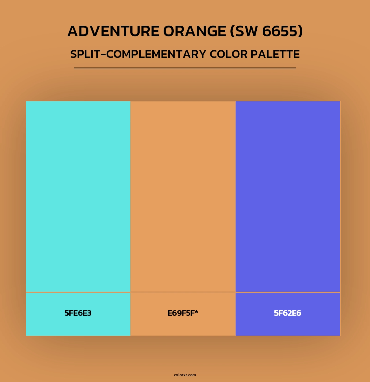 Adventure Orange (SW 6655) - Split-Complementary Color Palette