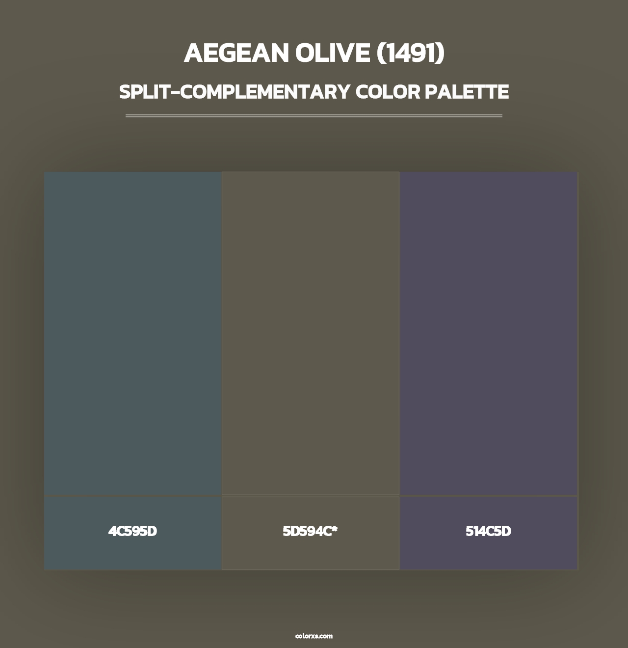 Aegean Olive (1491) - Split-Complementary Color Palette