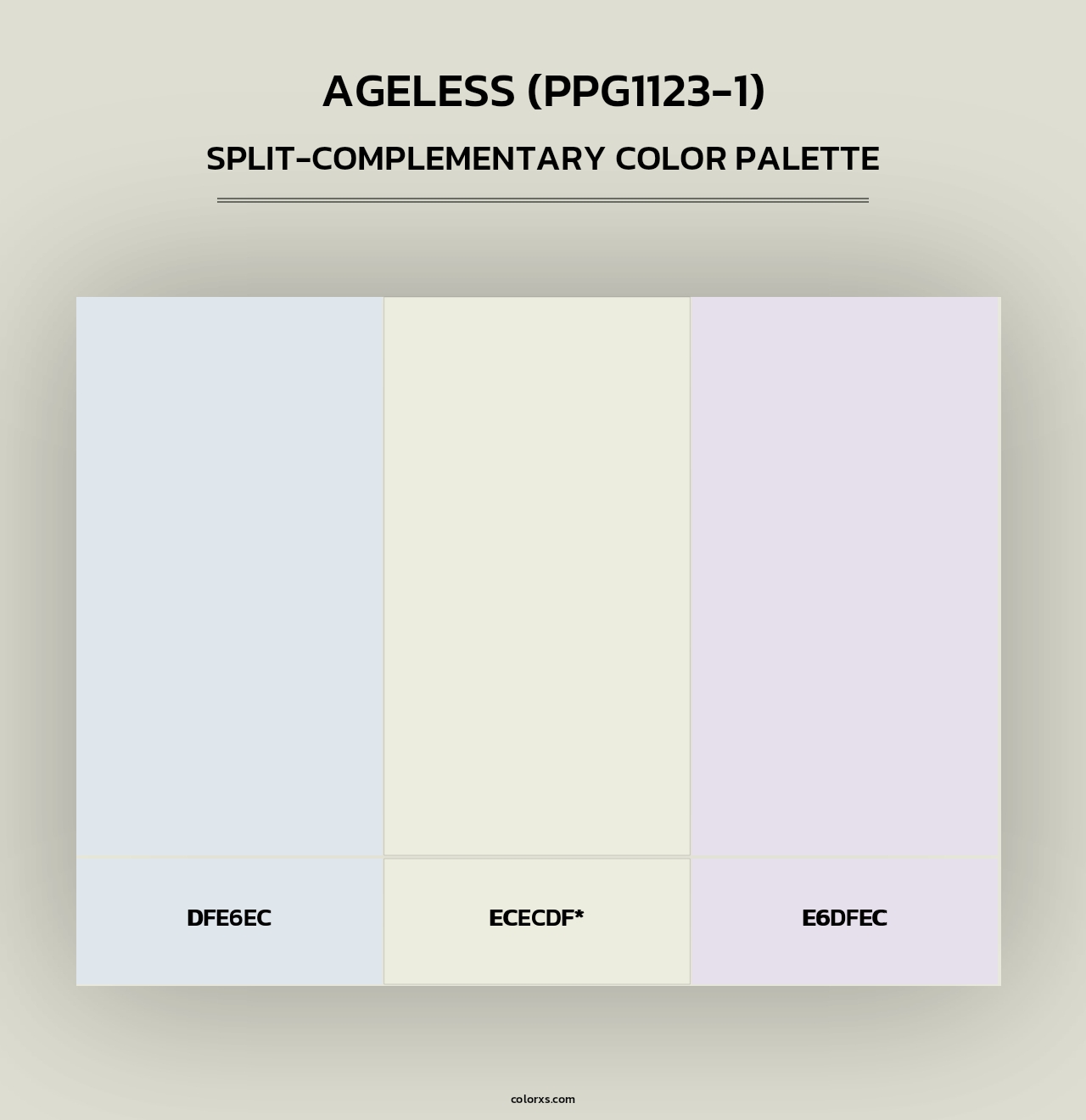 Ageless (PPG1123-1) - Split-Complementary Color Palette