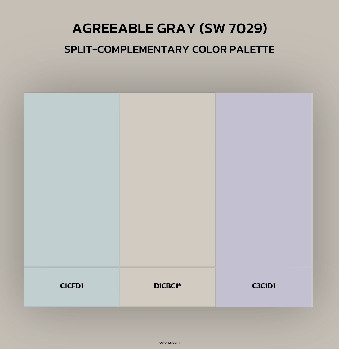 Agreeable Gray (SW 7029) - Split-Complementary Color Palette