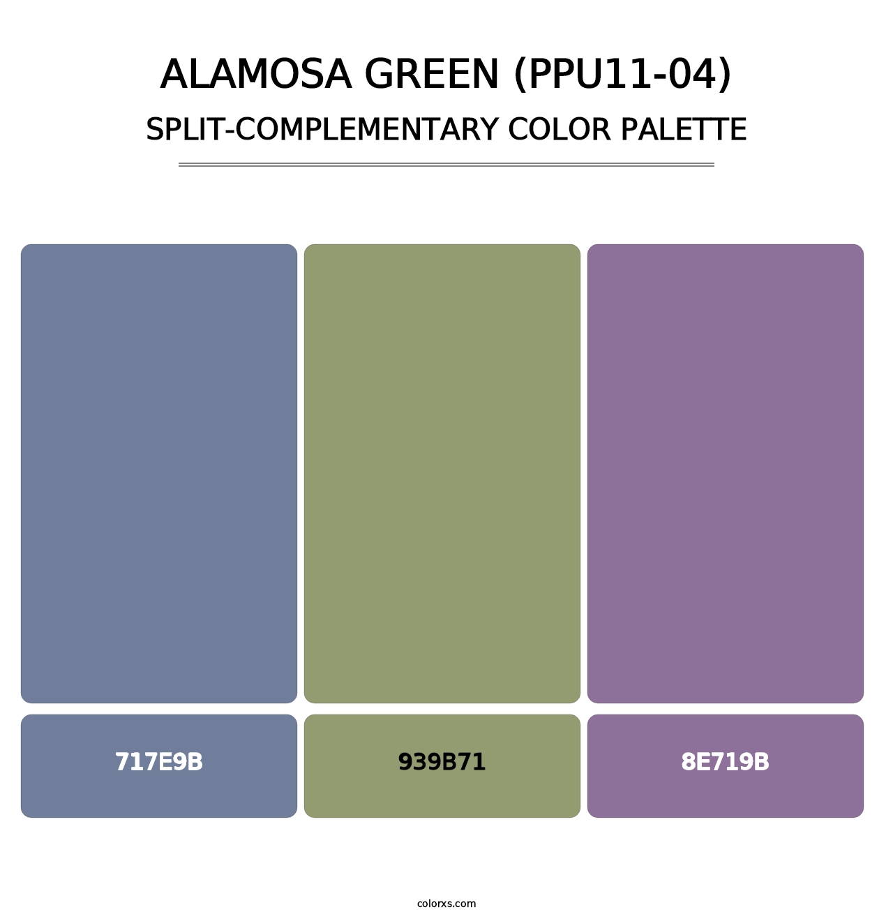 Alamosa Green (PPU11-04) - Split-Complementary Color Palette