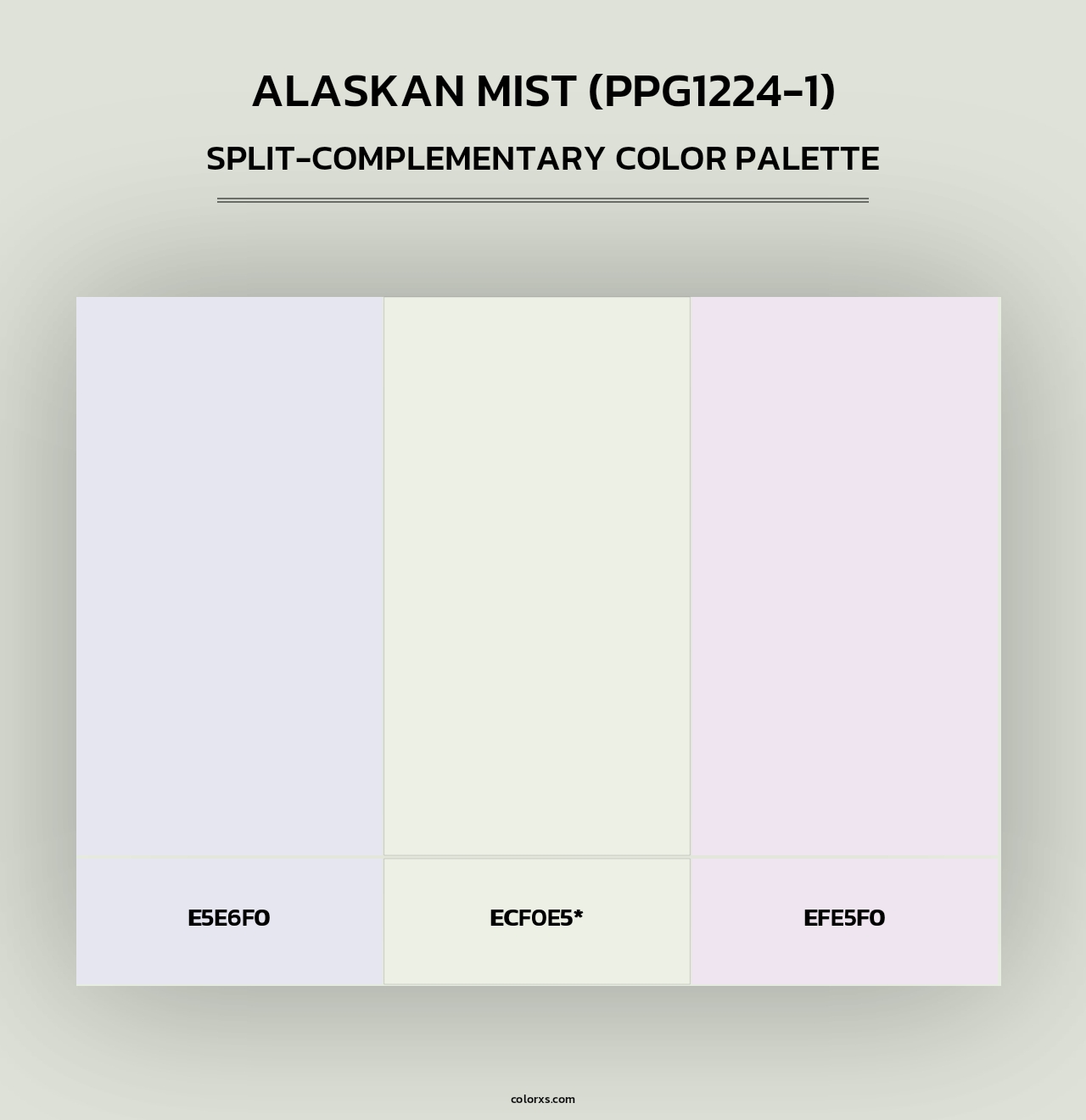 Alaskan Mist (PPG1224-1) - Split-Complementary Color Palette