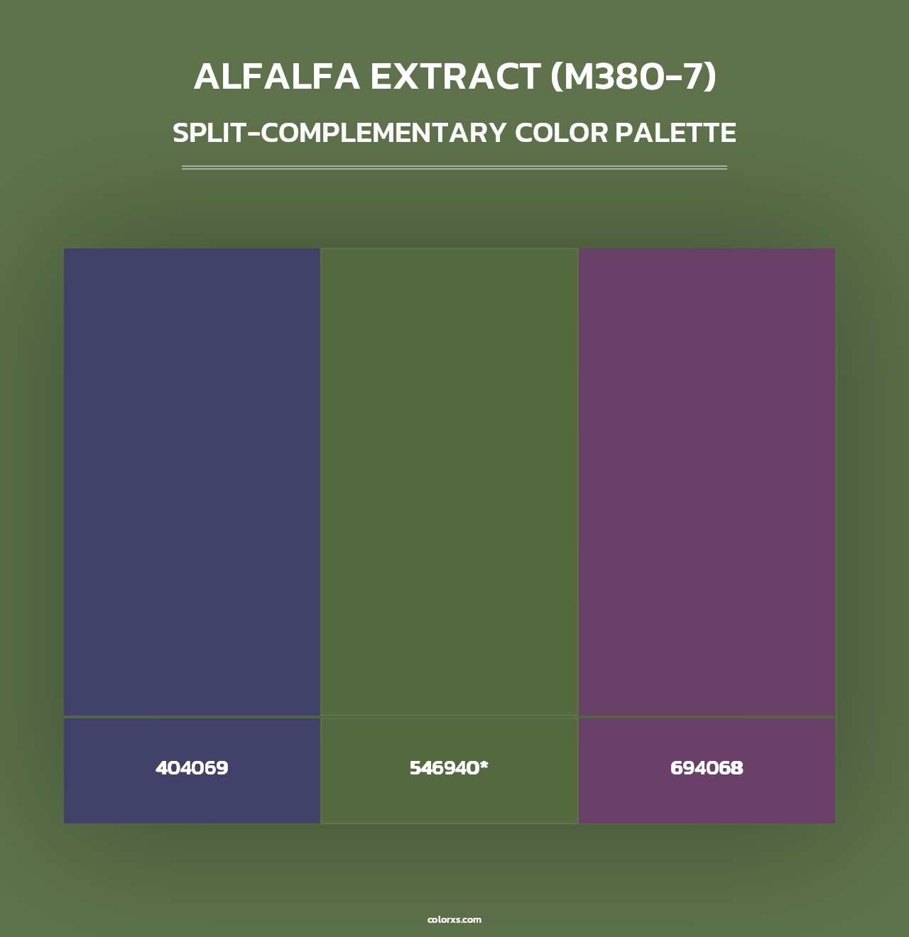 Alfalfa Extract (M380-7) - Split-Complementary Color Palette