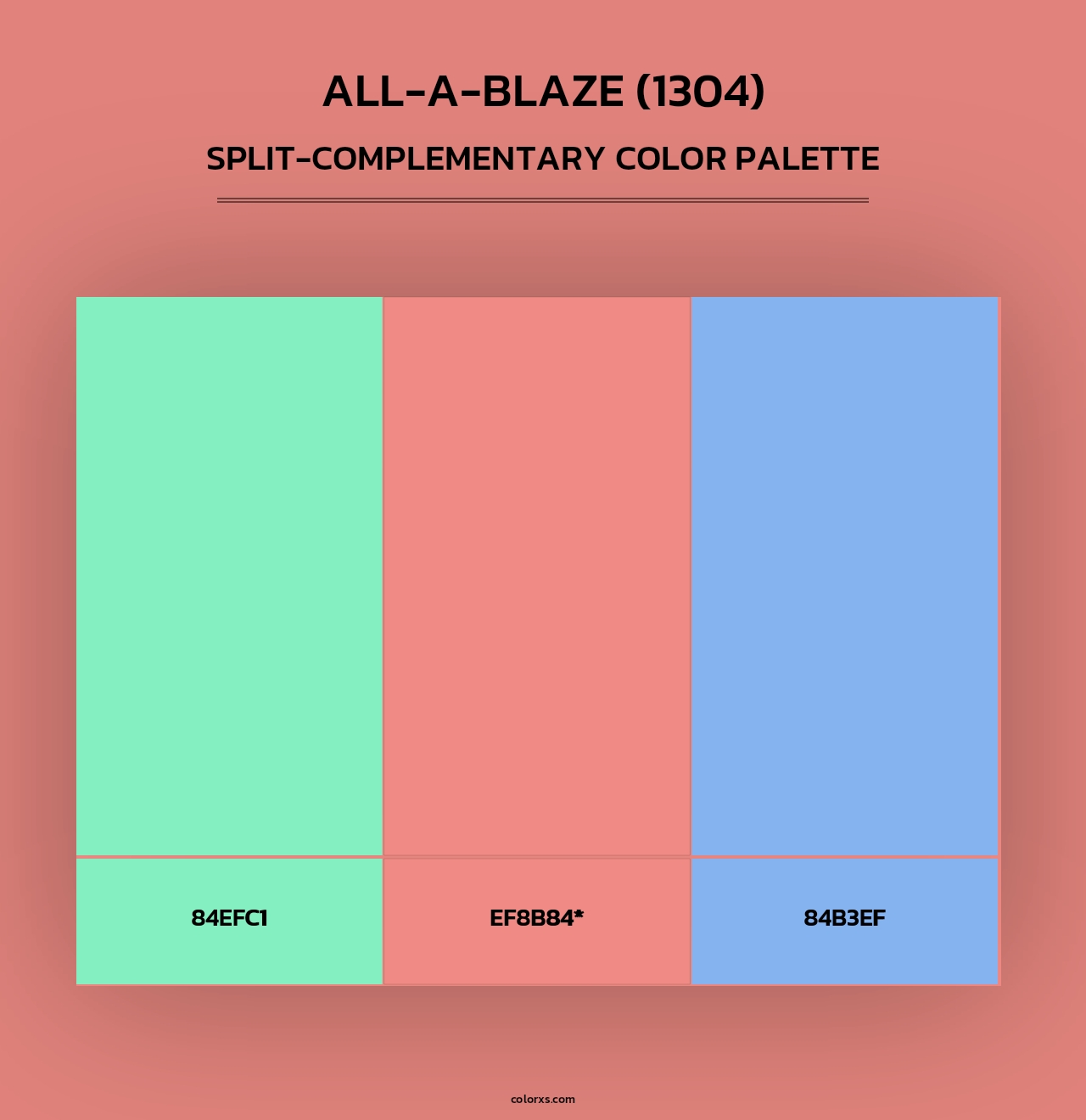All-a-Blaze (1304) - Split-Complementary Color Palette