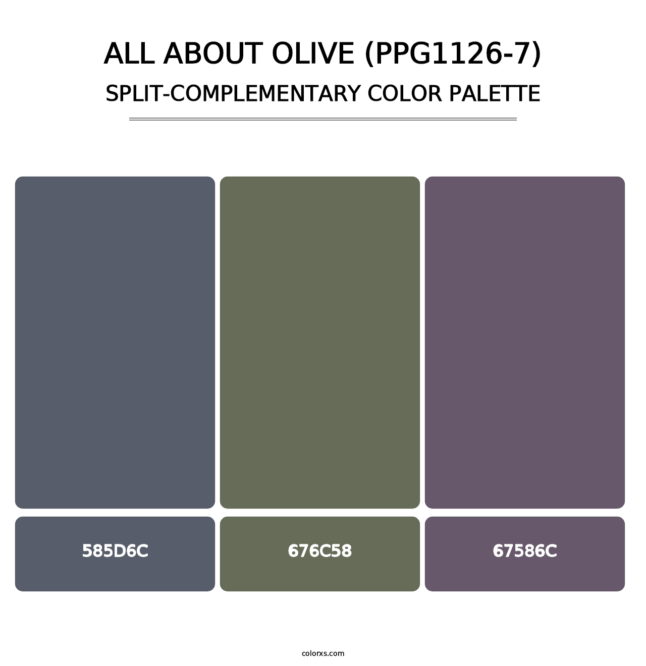 All About Olive (PPG1126-7) - Split-Complementary Color Palette