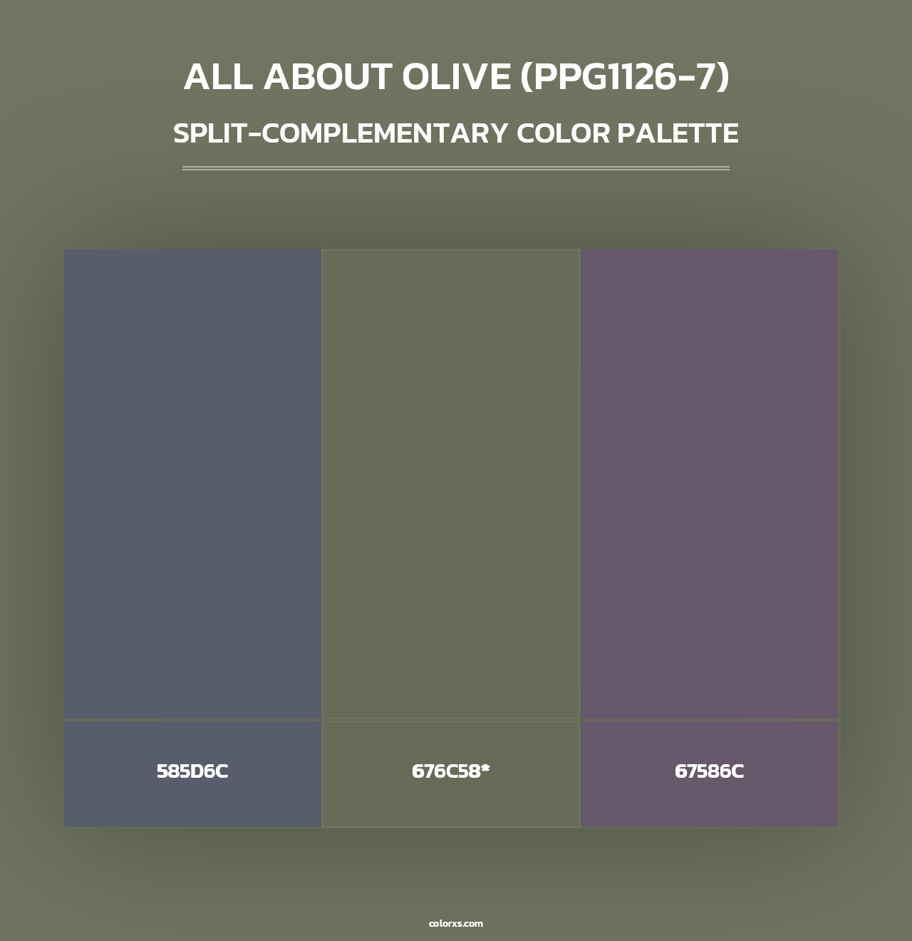 All About Olive (PPG1126-7) - Split-Complementary Color Palette
