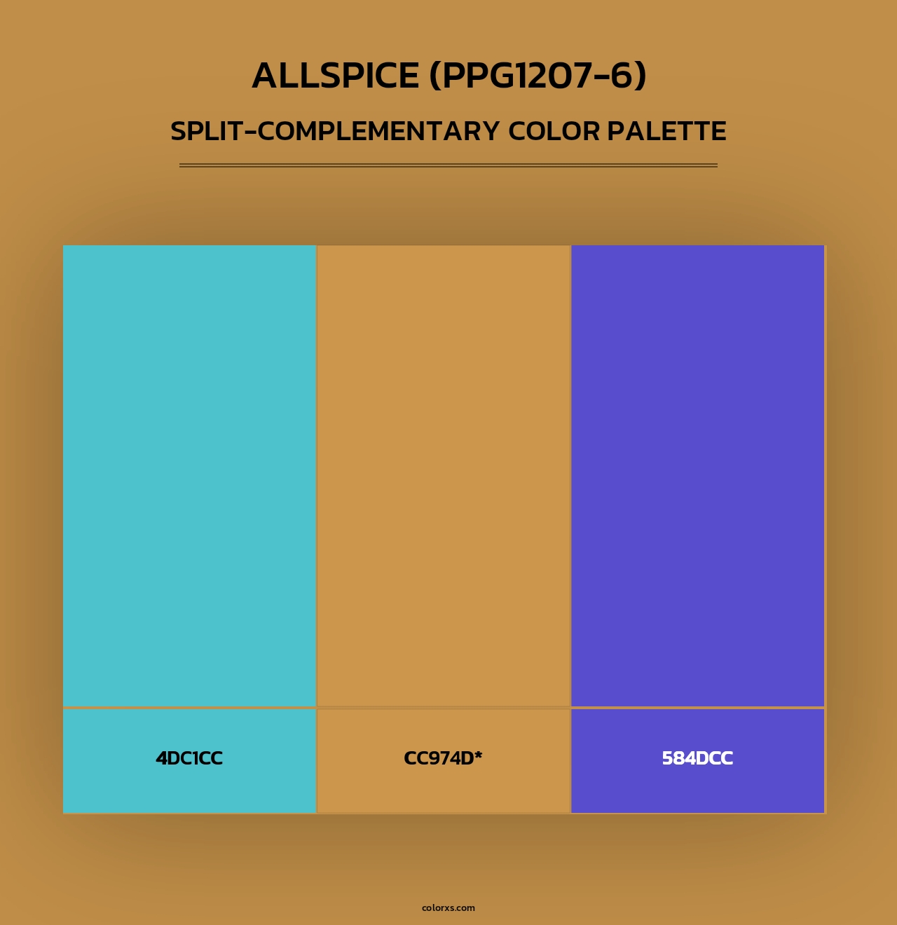 Allspice (PPG1207-6) - Split-Complementary Color Palette