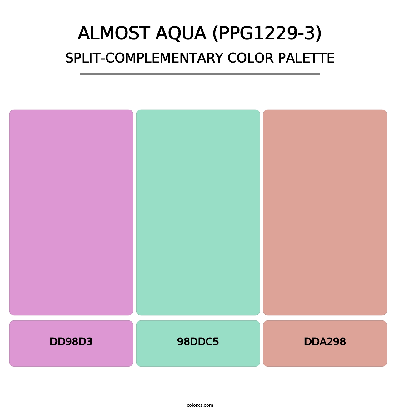 Almost Aqua (PPG1229-3) - Split-Complementary Color Palette