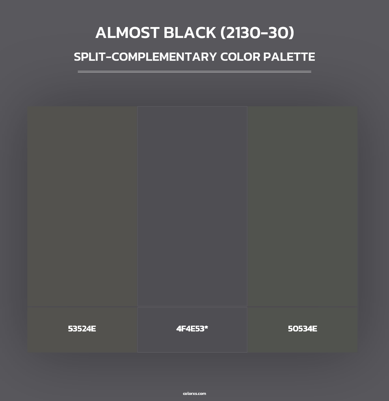 Almost Black (2130-30) - Split-Complementary Color Palette