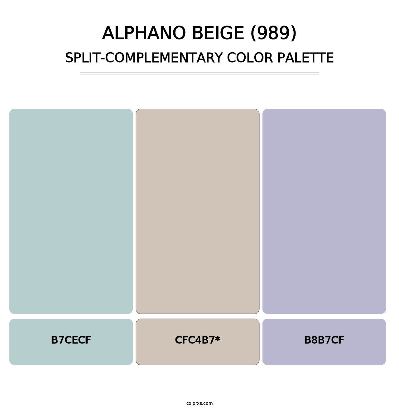 Alphano Beige (989) - Split-Complementary Color Palette