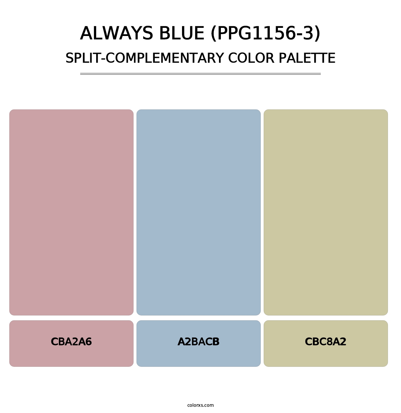 Always Blue (PPG1156-3) - Split-Complementary Color Palette