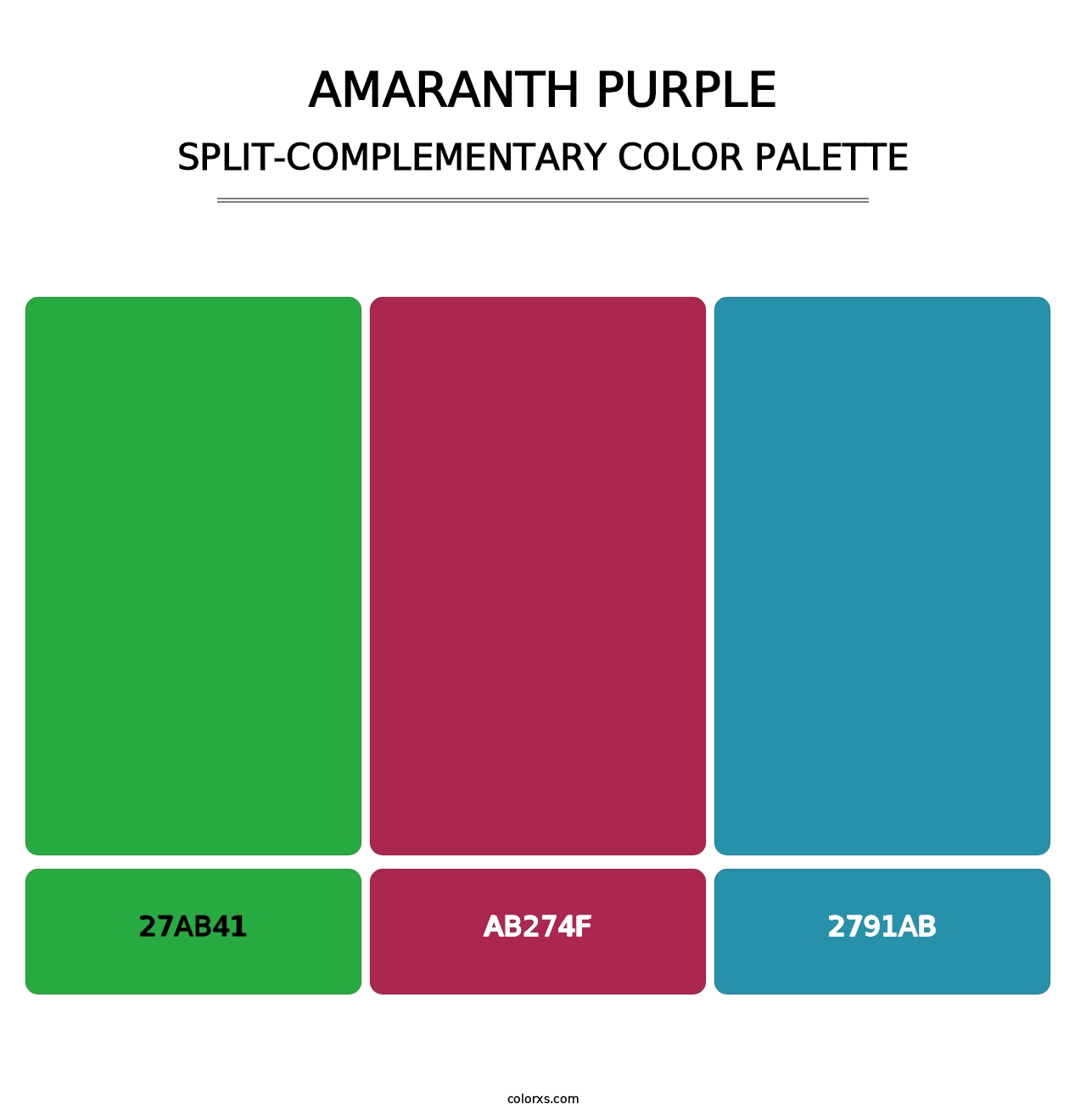 Amaranth Purple - Split-Complementary Color Palette
