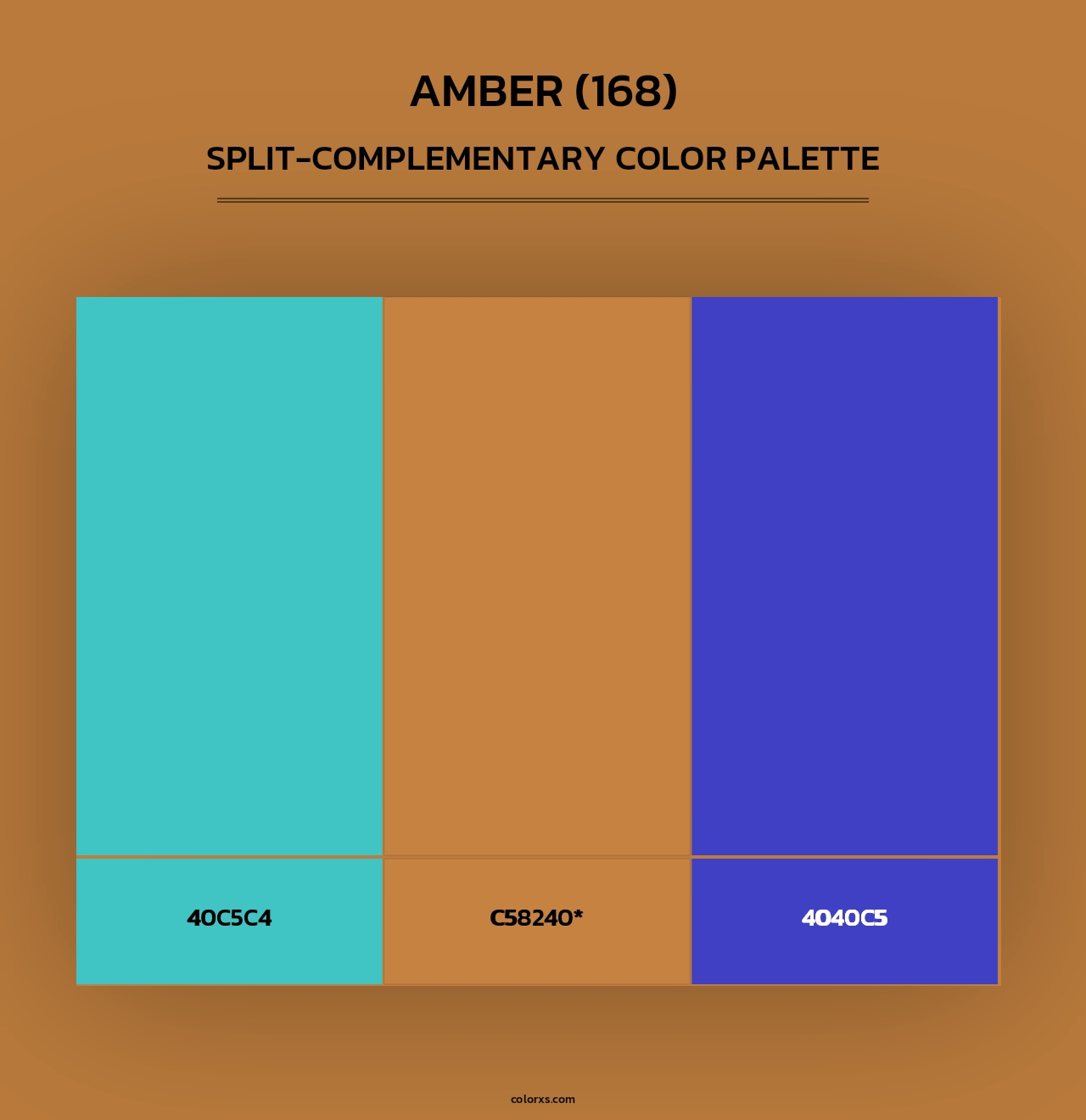 Amber (168) - Split-Complementary Color Palette
