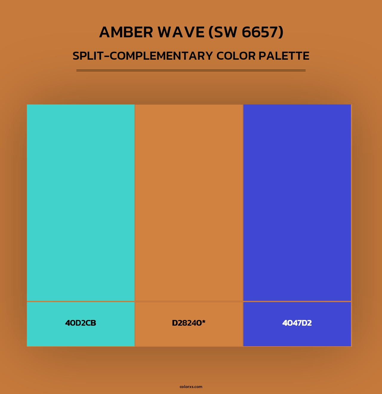 Amber Wave (SW 6657) - Split-Complementary Color Palette