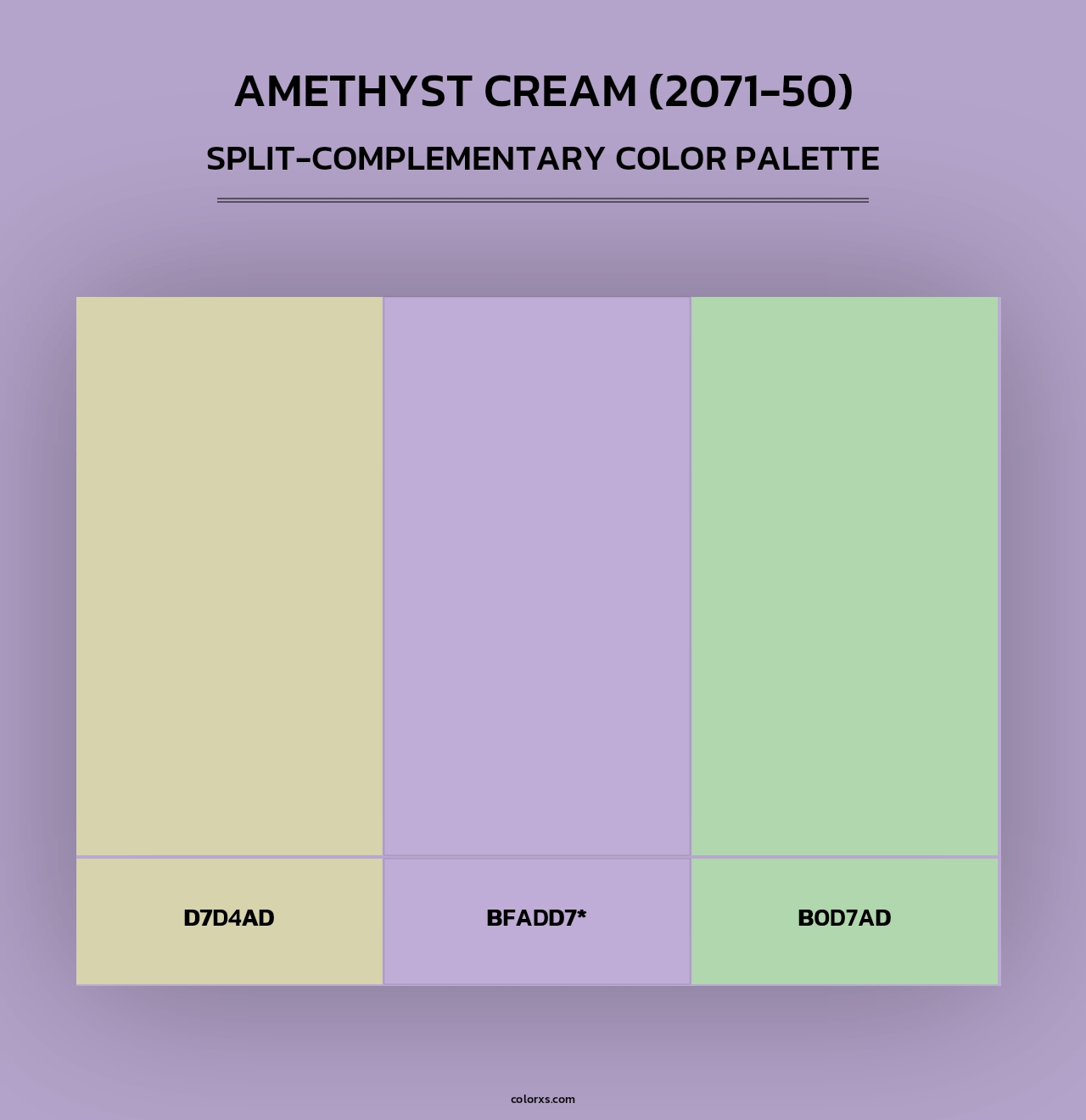 Amethyst Cream (2071-50) - Split-Complementary Color Palette