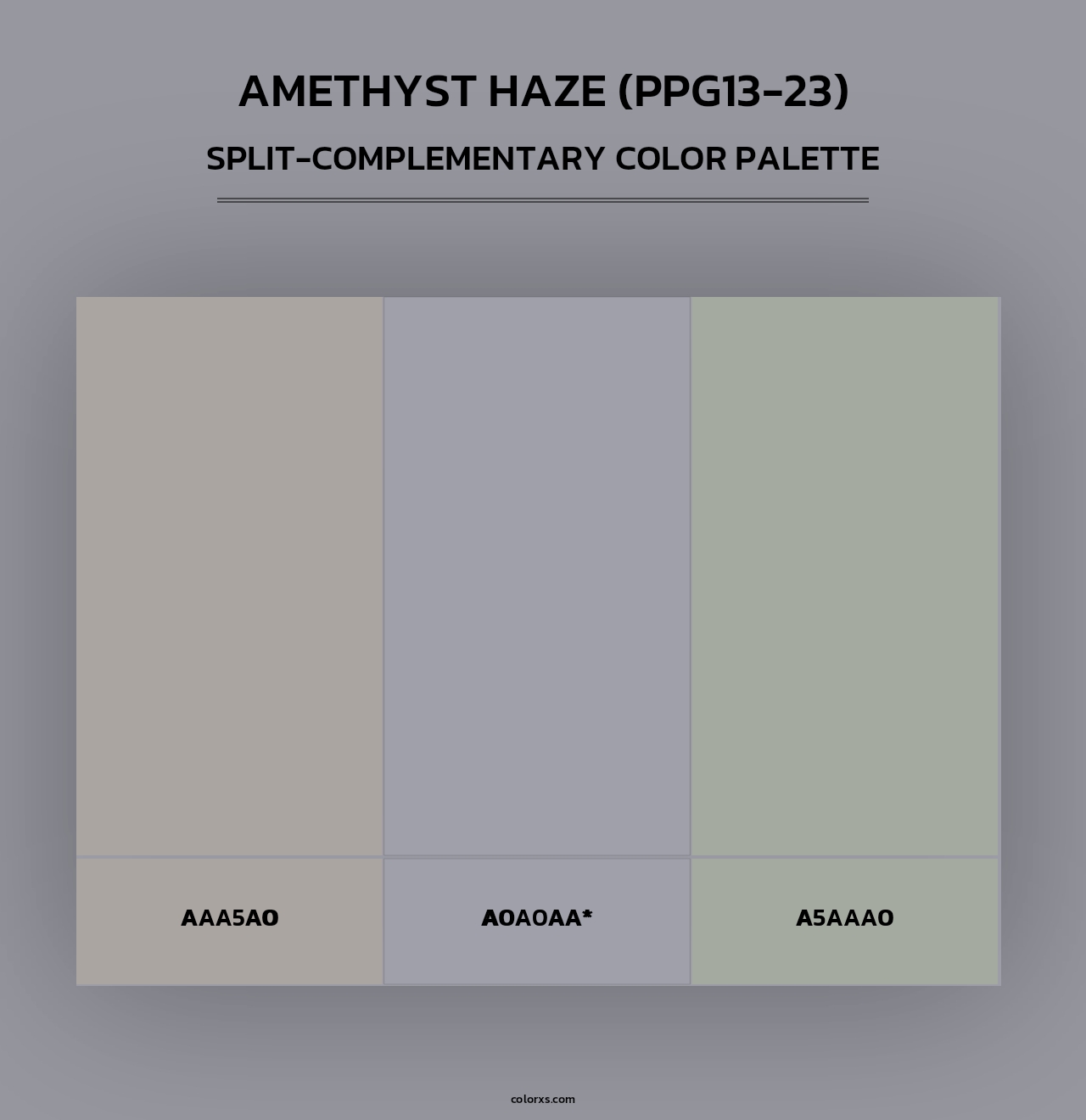 Amethyst Haze (PPG13-23) - Split-Complementary Color Palette