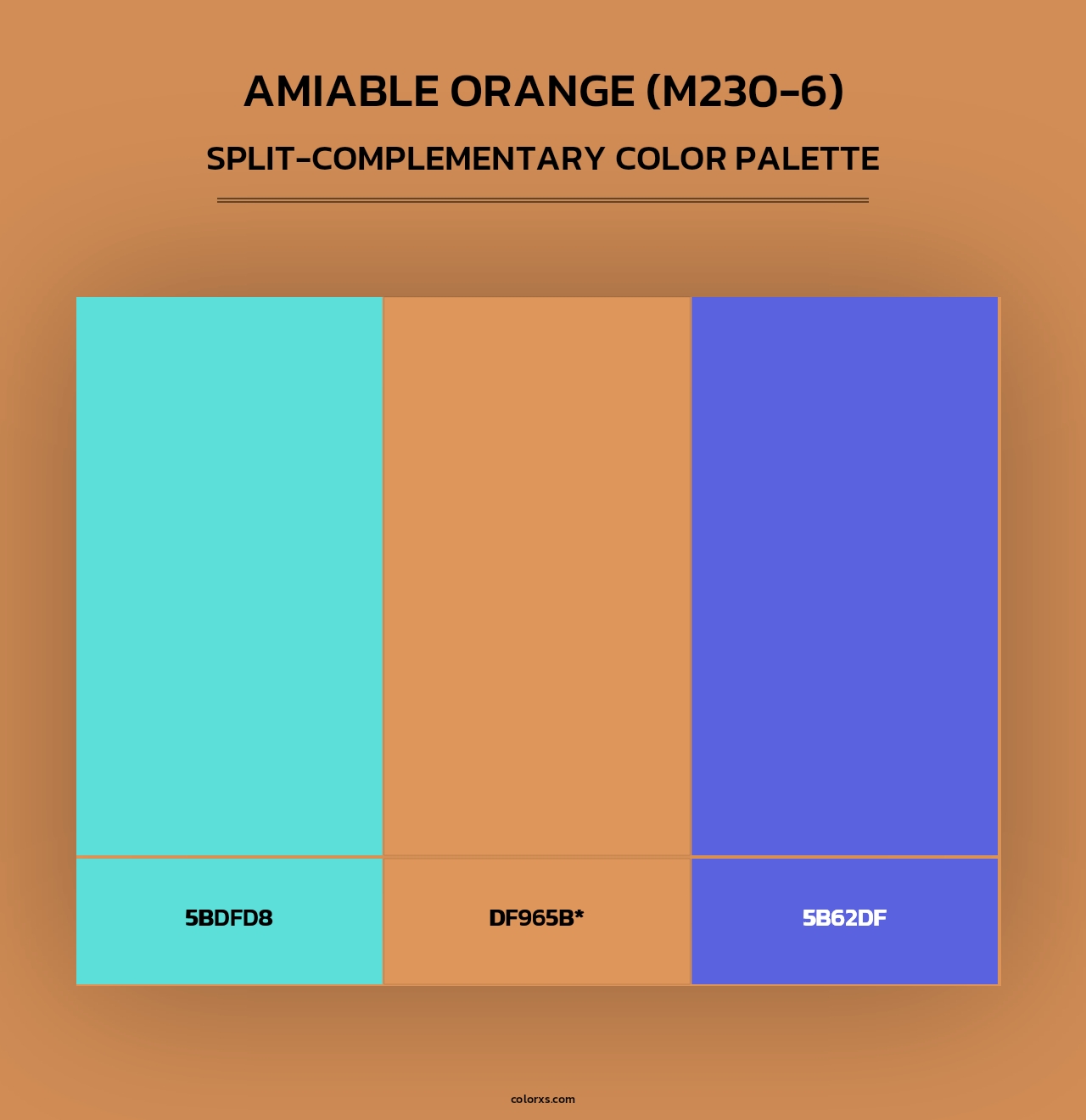 Amiable Orange (M230-6) - Split-Complementary Color Palette