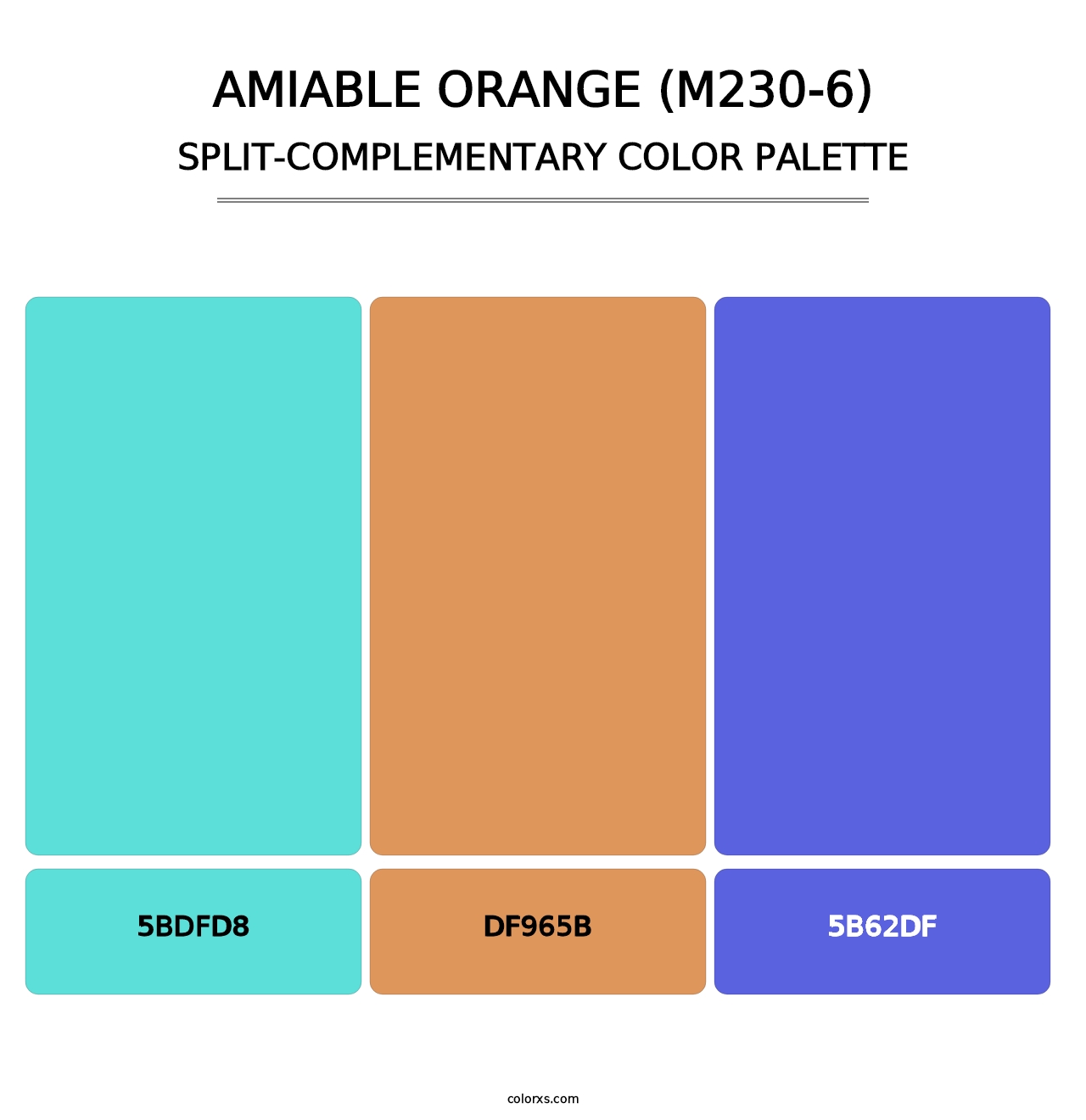 Amiable Orange (M230-6) - Split-Complementary Color Palette