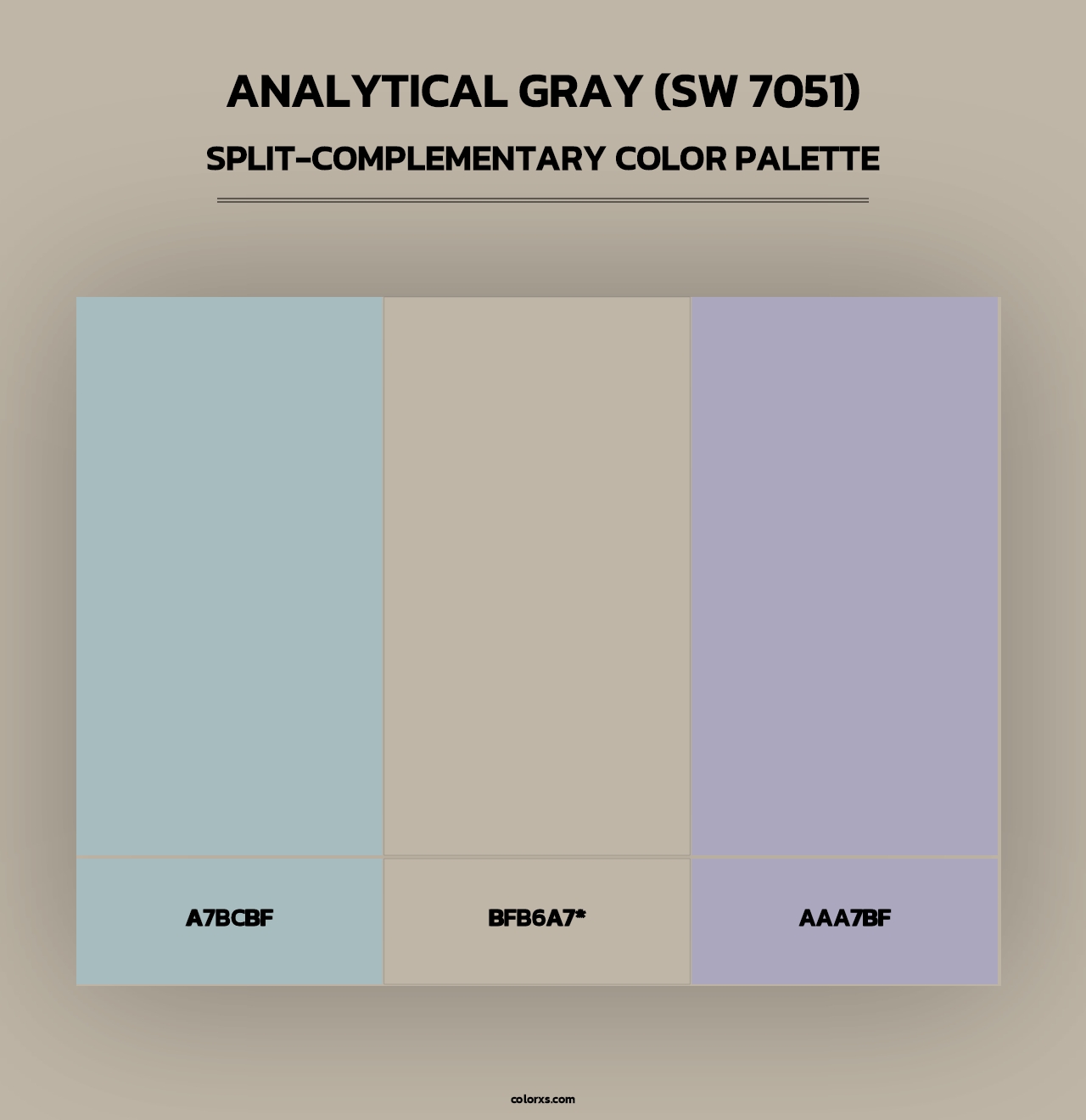 Analytical Gray (SW 7051) - Split-Complementary Color Palette