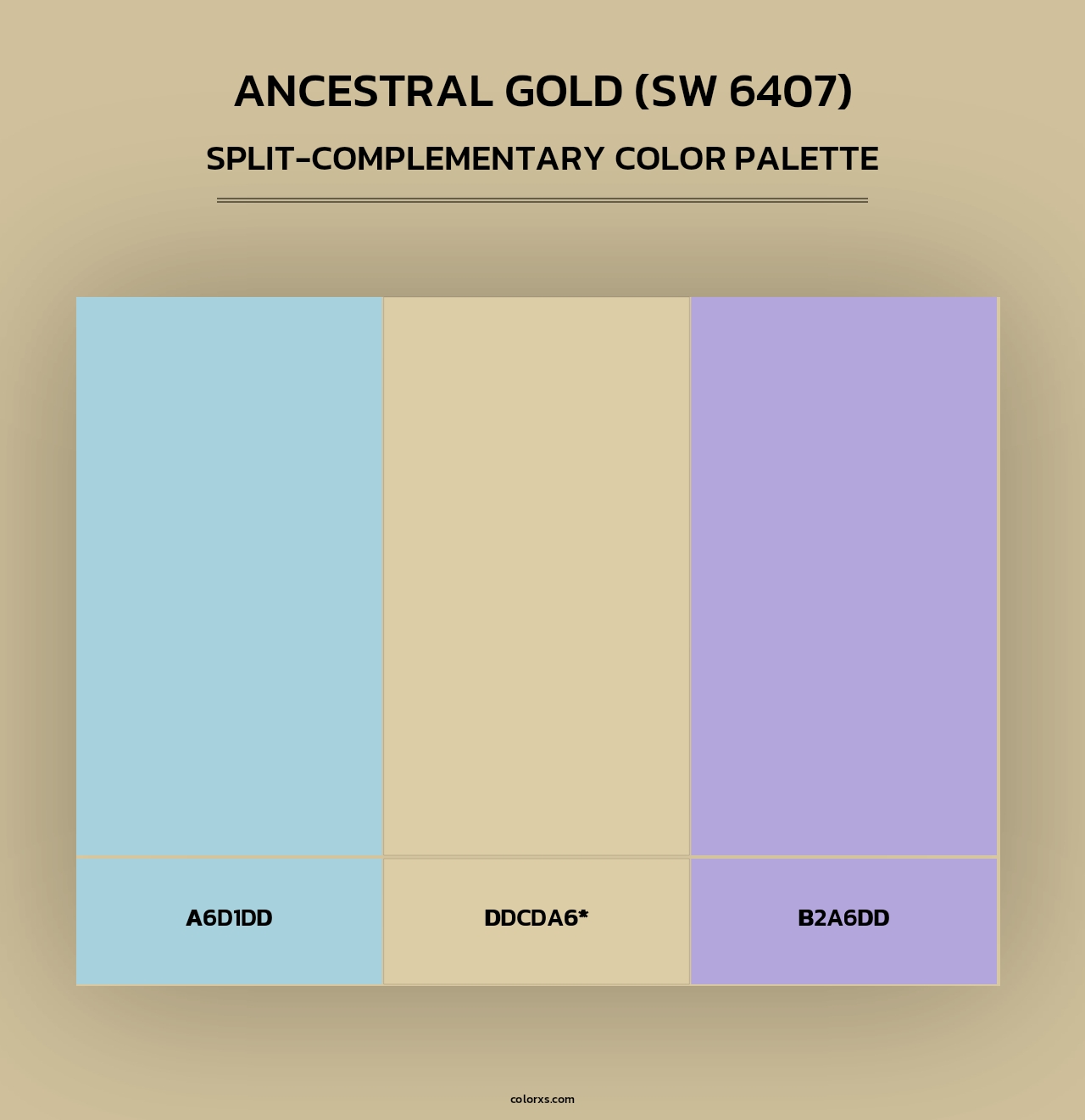 Ancestral Gold (SW 6407) - Split-Complementary Color Palette