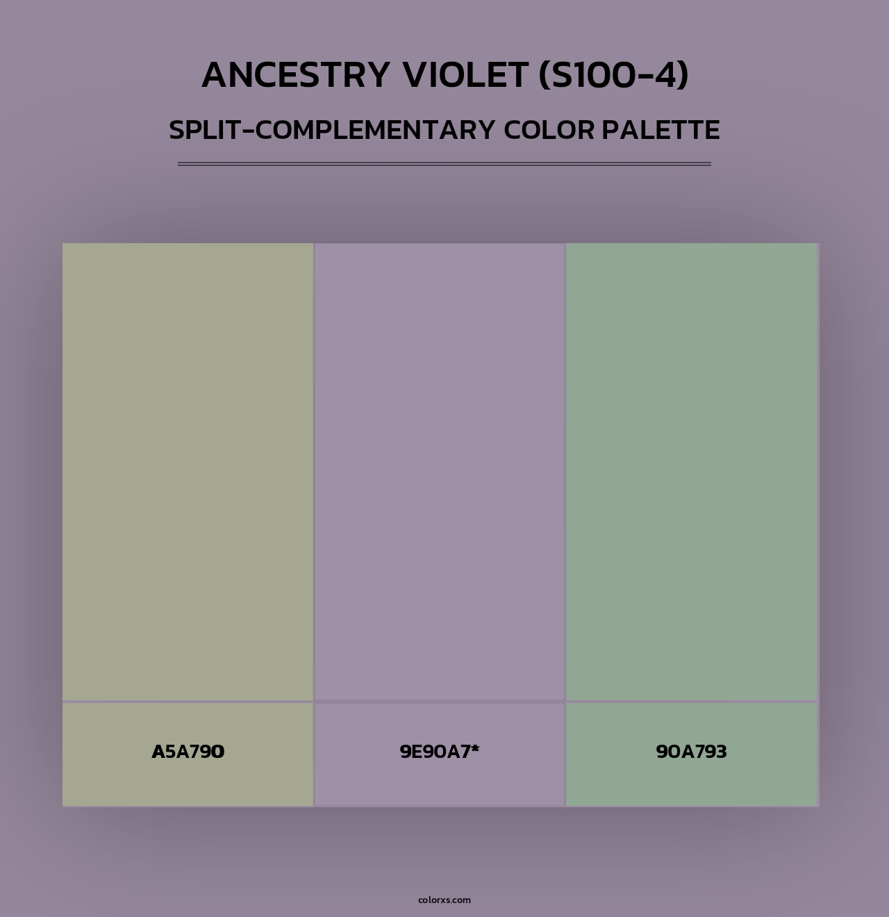 Ancestry Violet (S100-4) - Split-Complementary Color Palette
