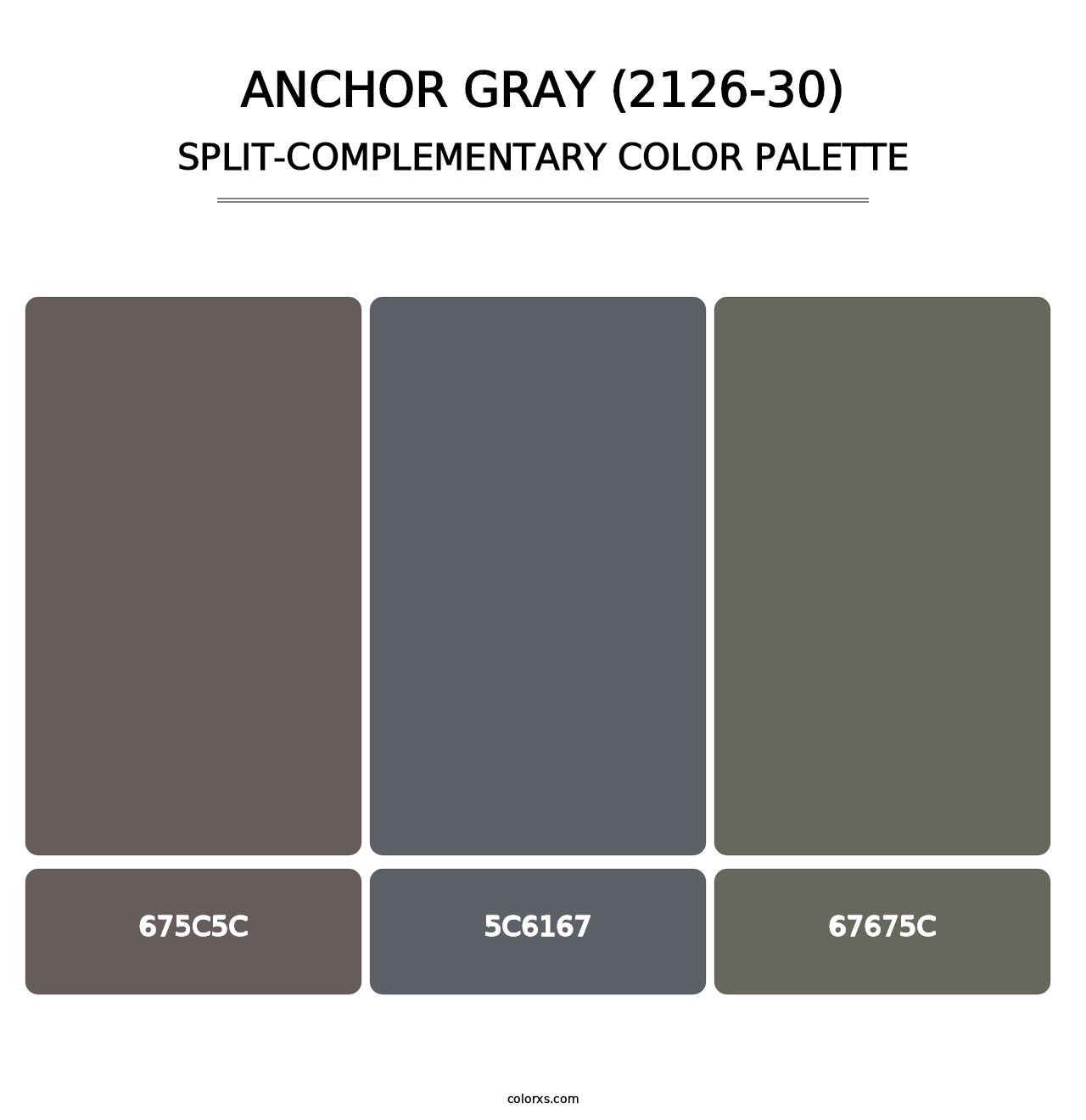Anchor Gray (2126-30) - Split-Complementary Color Palette