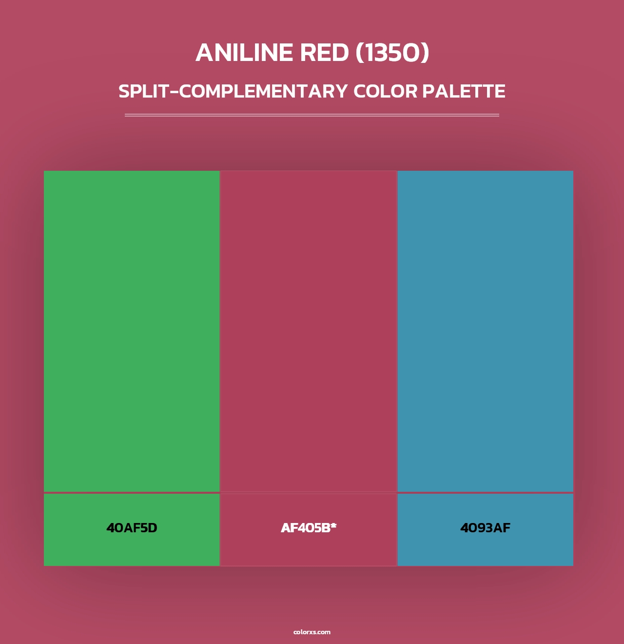 Aniline Red (1350) - Split-Complementary Color Palette