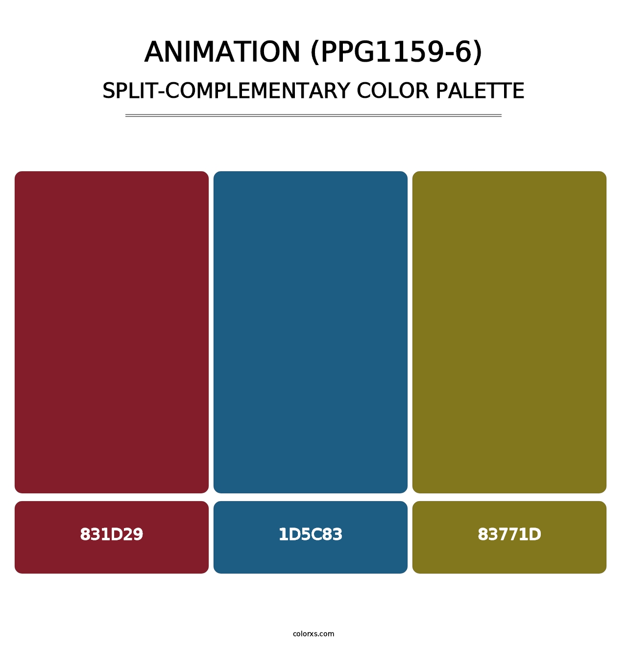 Animation (PPG1159-6) - Split-Complementary Color Palette