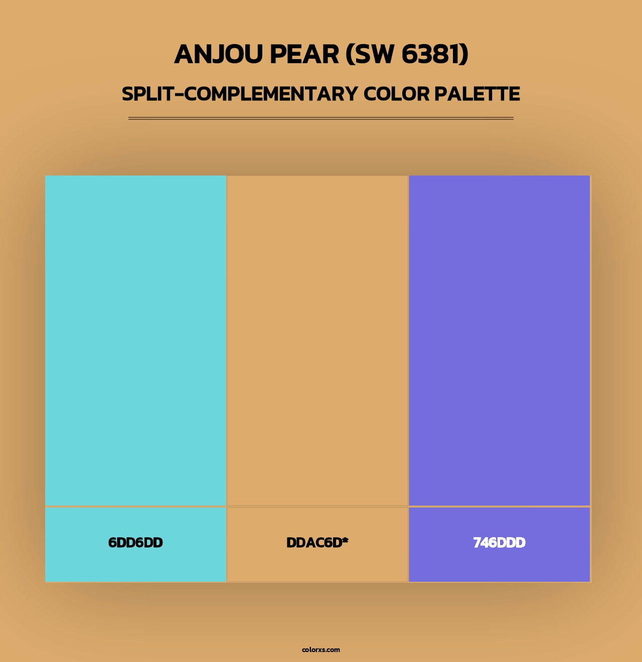Anjou Pear (SW 6381) - Split-Complementary Color Palette