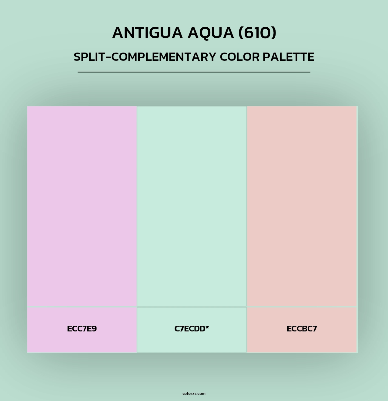 Antigua Aqua (610) - Split-Complementary Color Palette