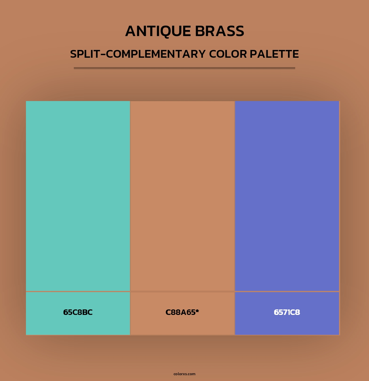 Antique Brass - Split-Complementary Color Palette