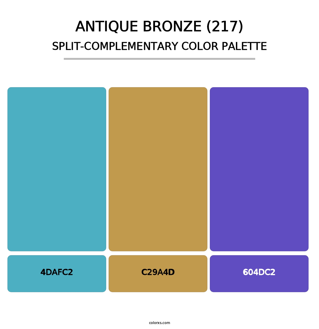 Antique Bronze (217) - Split-Complementary Color Palette