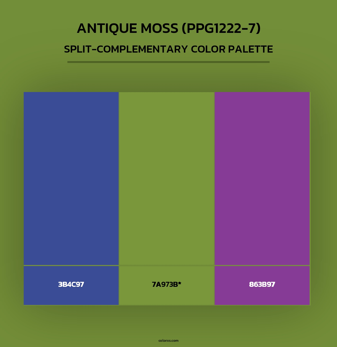 Antique Moss (PPG1222-7) - Split-Complementary Color Palette