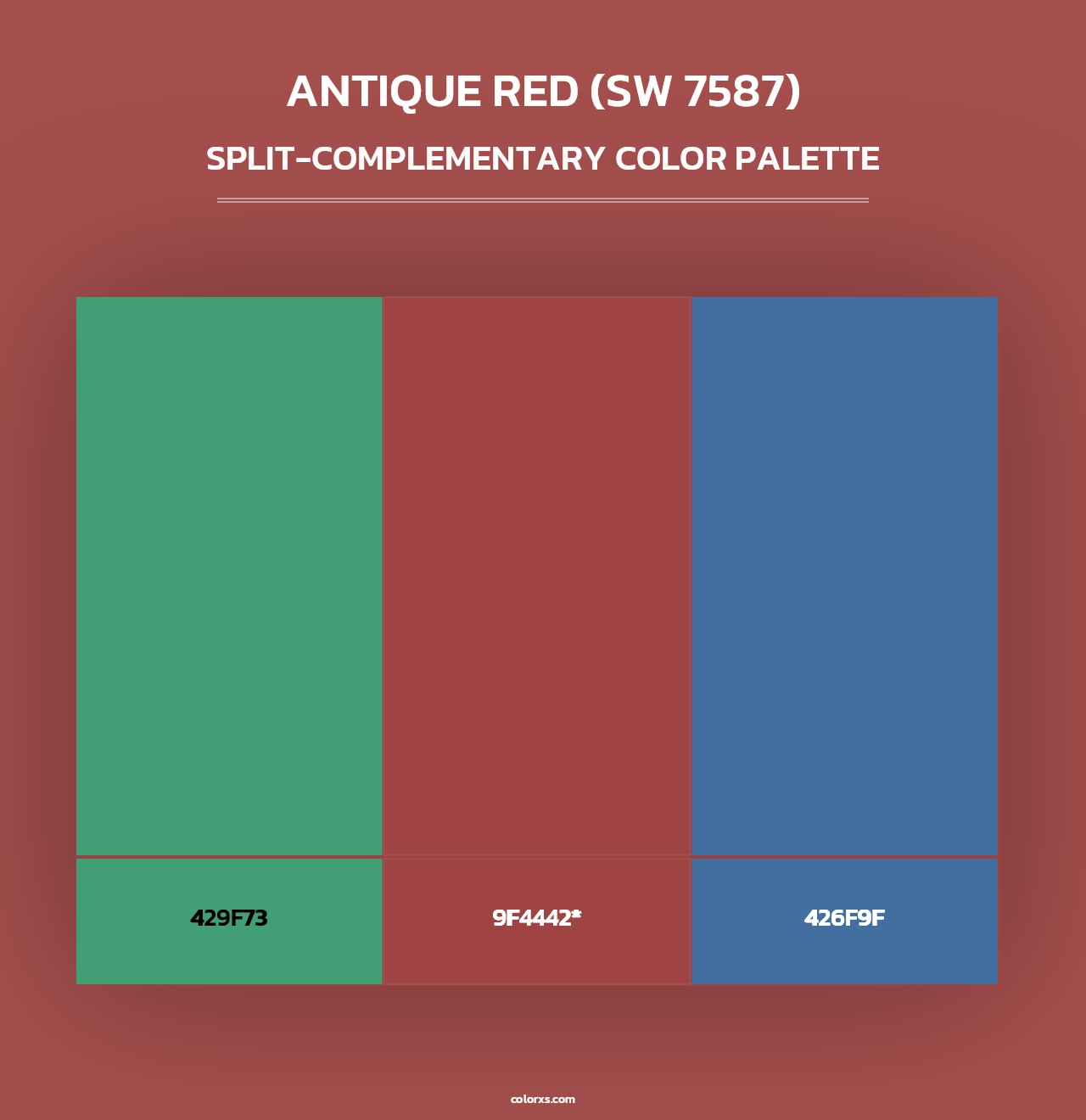 Antique Red (SW 7587) - Split-Complementary Color Palette