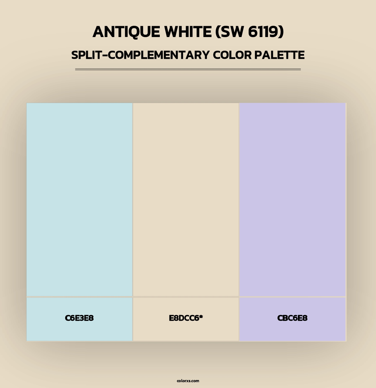 Antique White (SW 6119) - Split-Complementary Color Palette