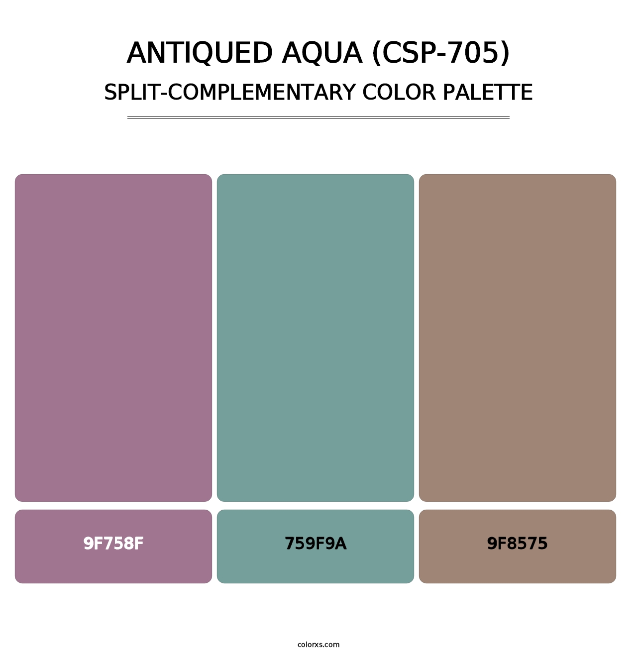 Antiqued Aqua (CSP-705) - Split-Complementary Color Palette