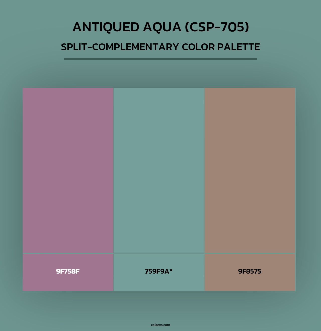 Antiqued Aqua (CSP-705) - Split-Complementary Color Palette