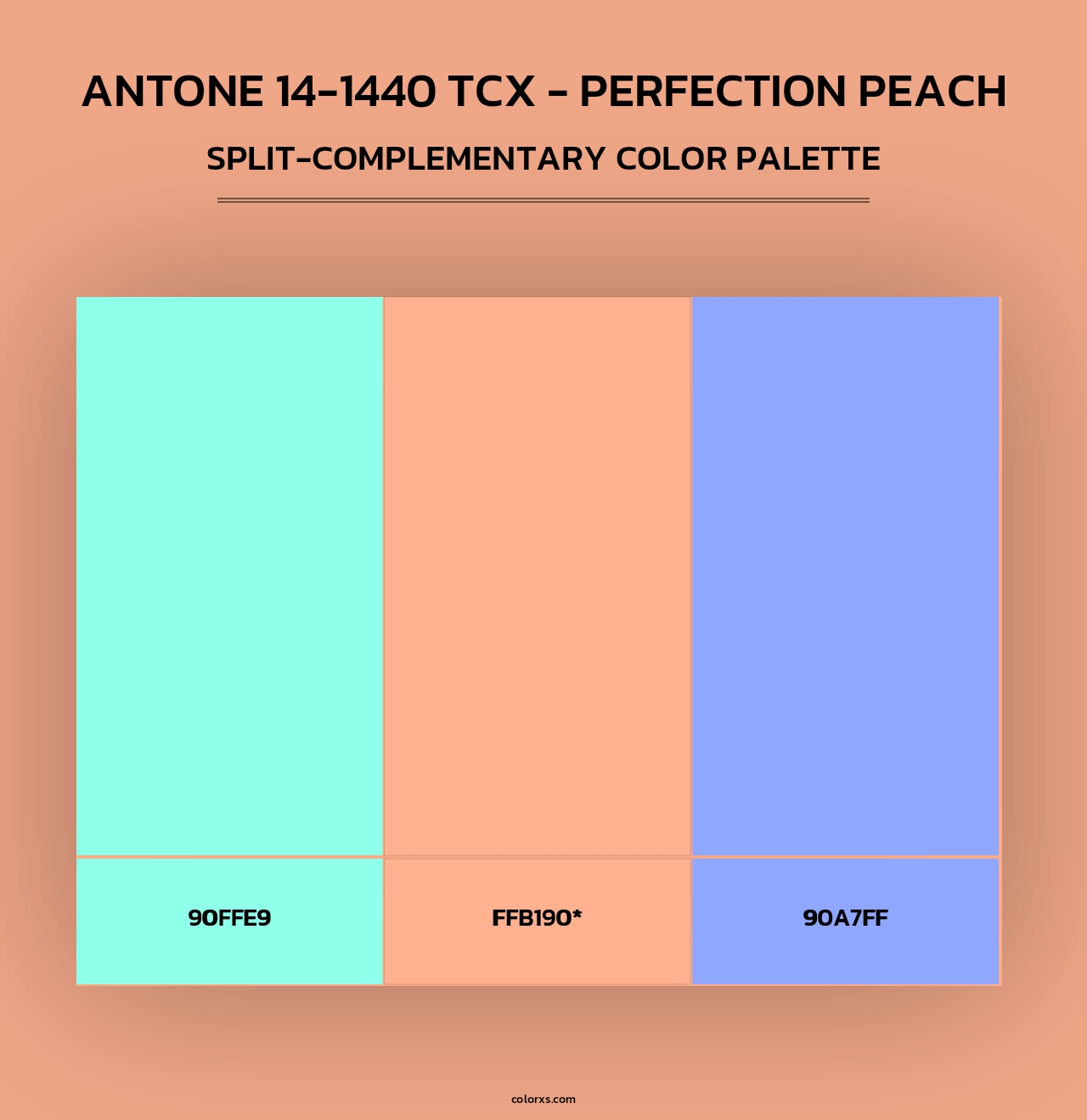 ANTONE 14-1440 TCX - Perfection Peach - Split-Complementary Color Palette