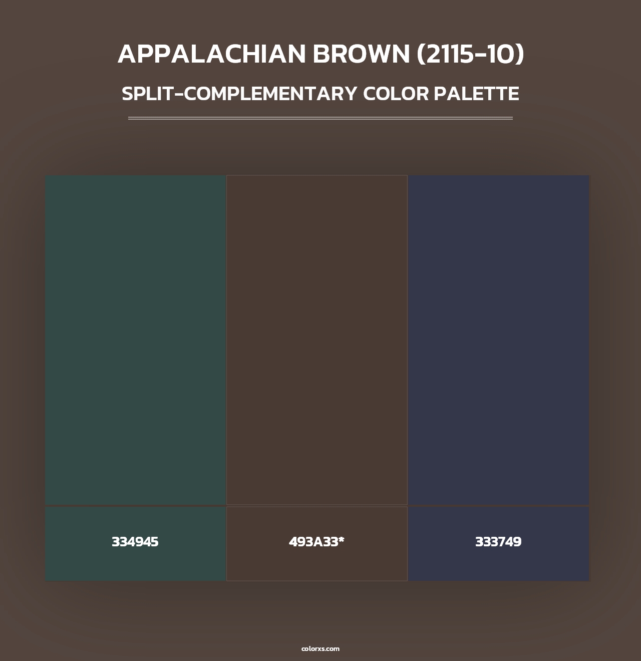 Appalachian Brown (2115-10) - Split-Complementary Color Palette