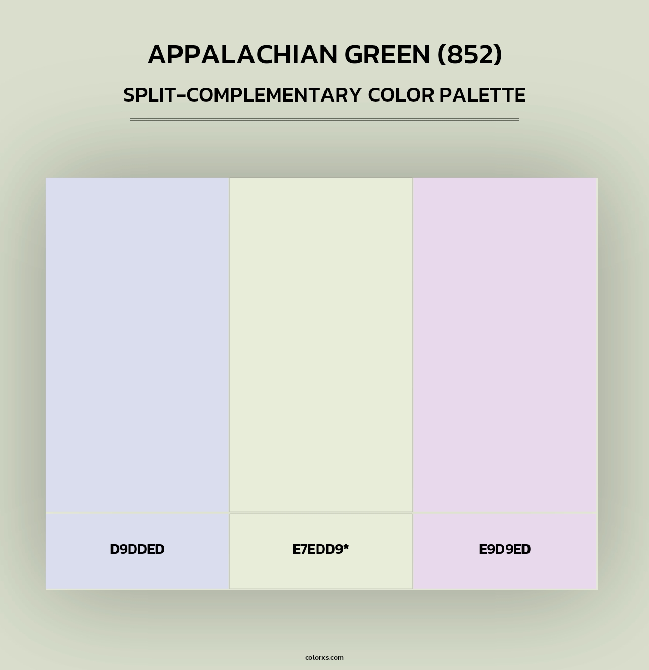 Appalachian Green (852) - Split-Complementary Color Palette
