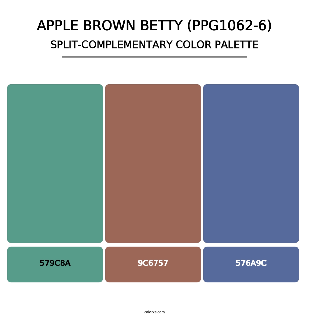 Apple Brown Betty (PPG1062-6) - Split-Complementary Color Palette