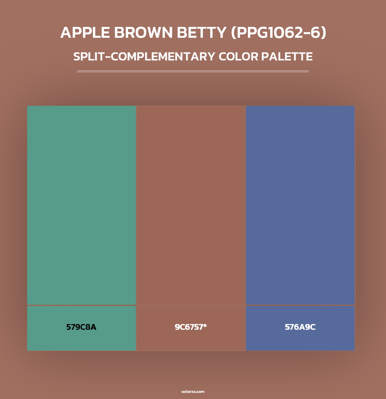 Apple Brown Betty (PPG1062-6) - Split-Complementary Color Palette