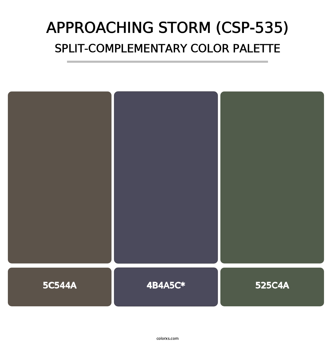 Approaching Storm (CSP-535) - Split-Complementary Color Palette